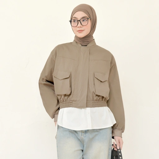 Image of Bomber Crop Jacket Agave