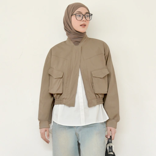 Image of Bomber Crop Jacket Agave