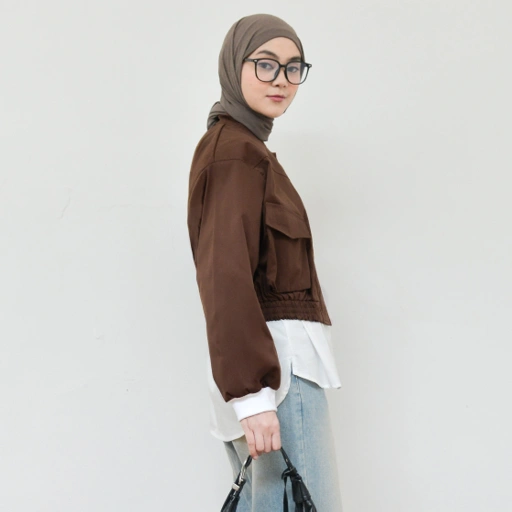 Image of Bomber Crop Jacket Brownie