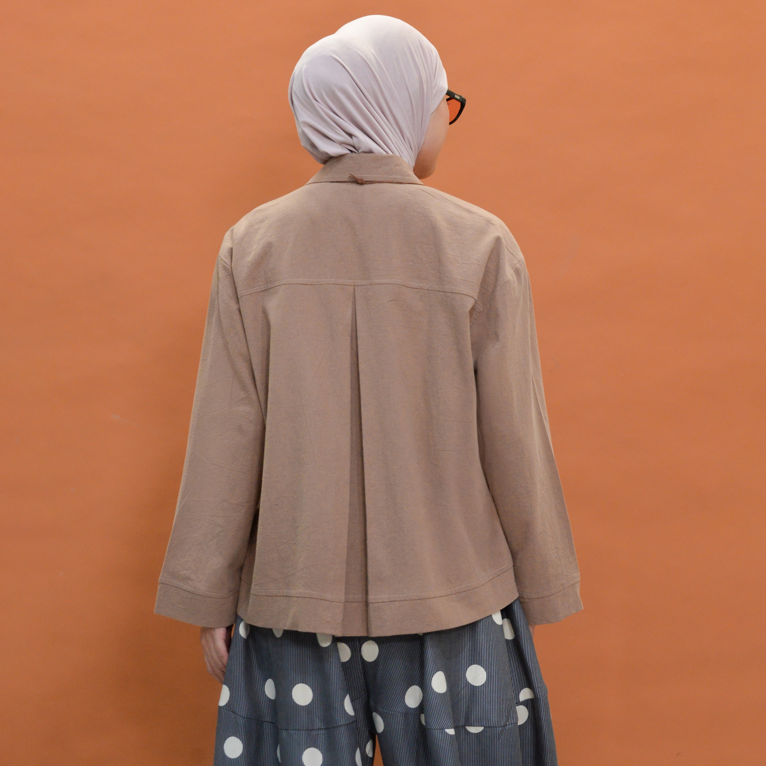 Boxy Plain Shirt Almond