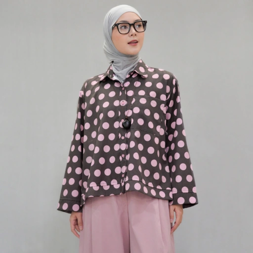 Boxy Printed Shirt BrownSugar