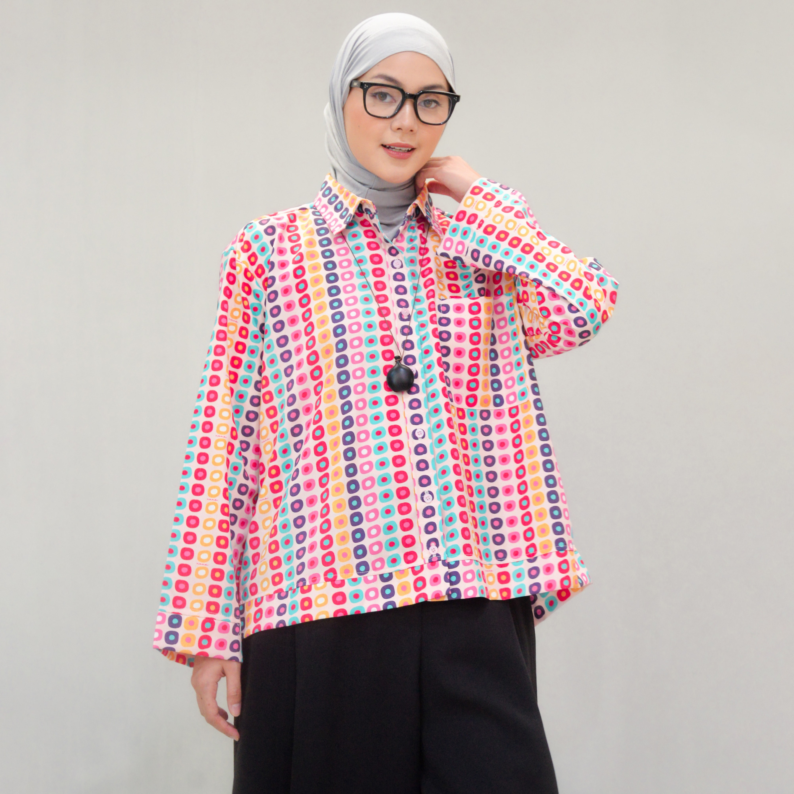 Boxy Printed Shirt ColourFull