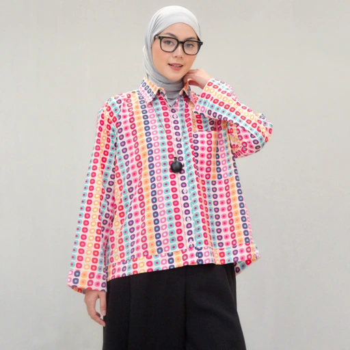 Boxy Printed Shirt ColourFull