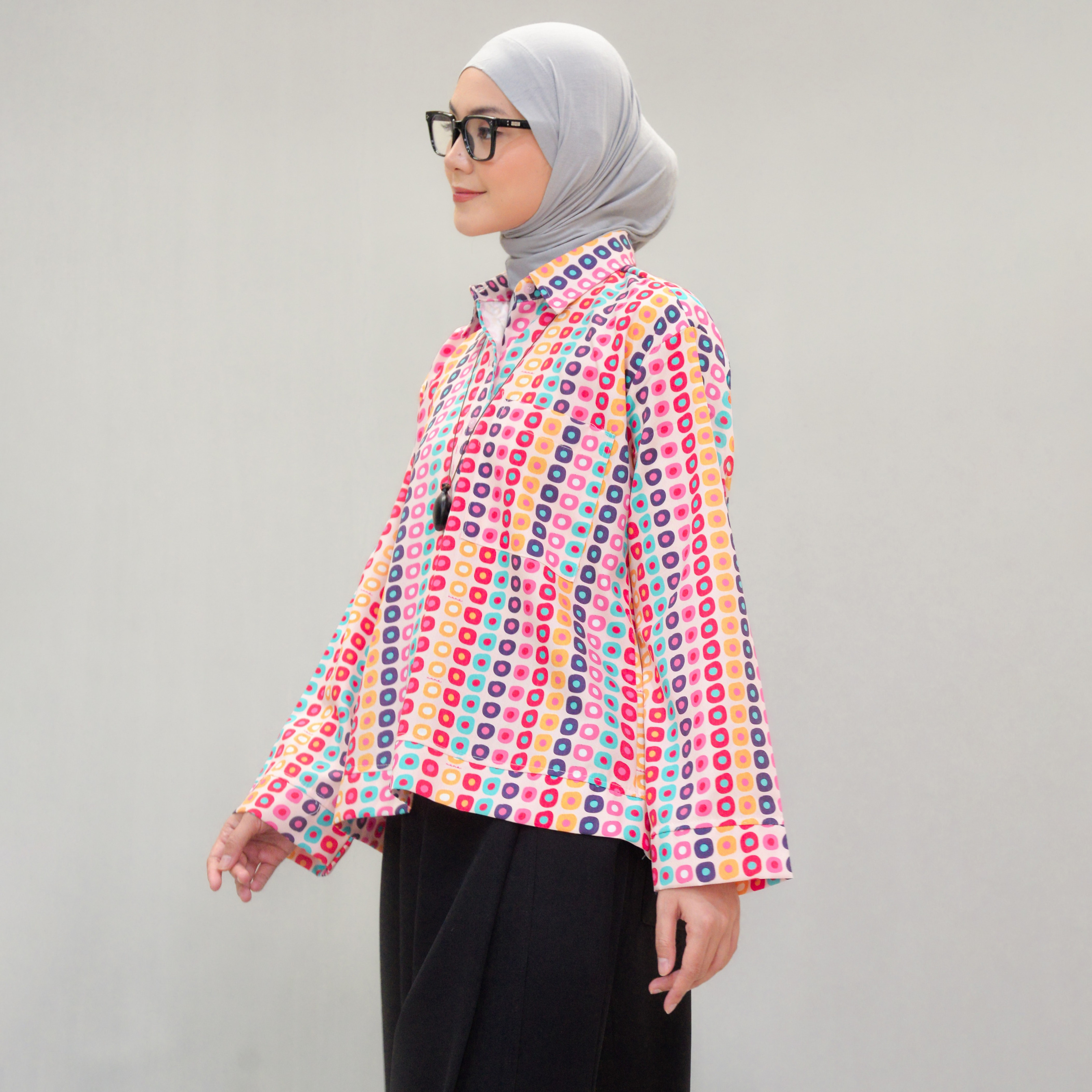 Boxy Printed Shirt ColourFull