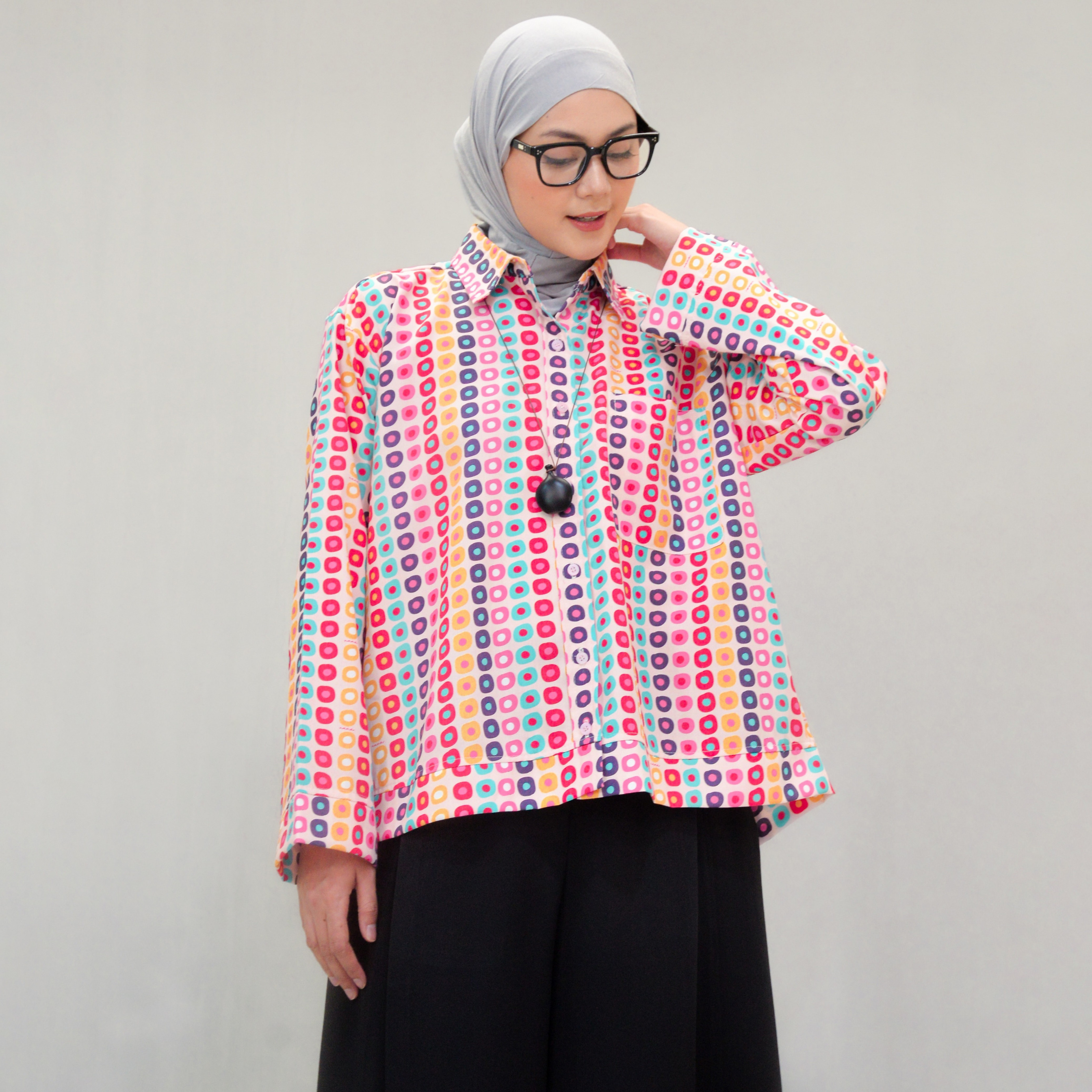 Boxy Printed Shirt ColourFull