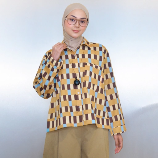 Boxy Printed Shirt Ginger