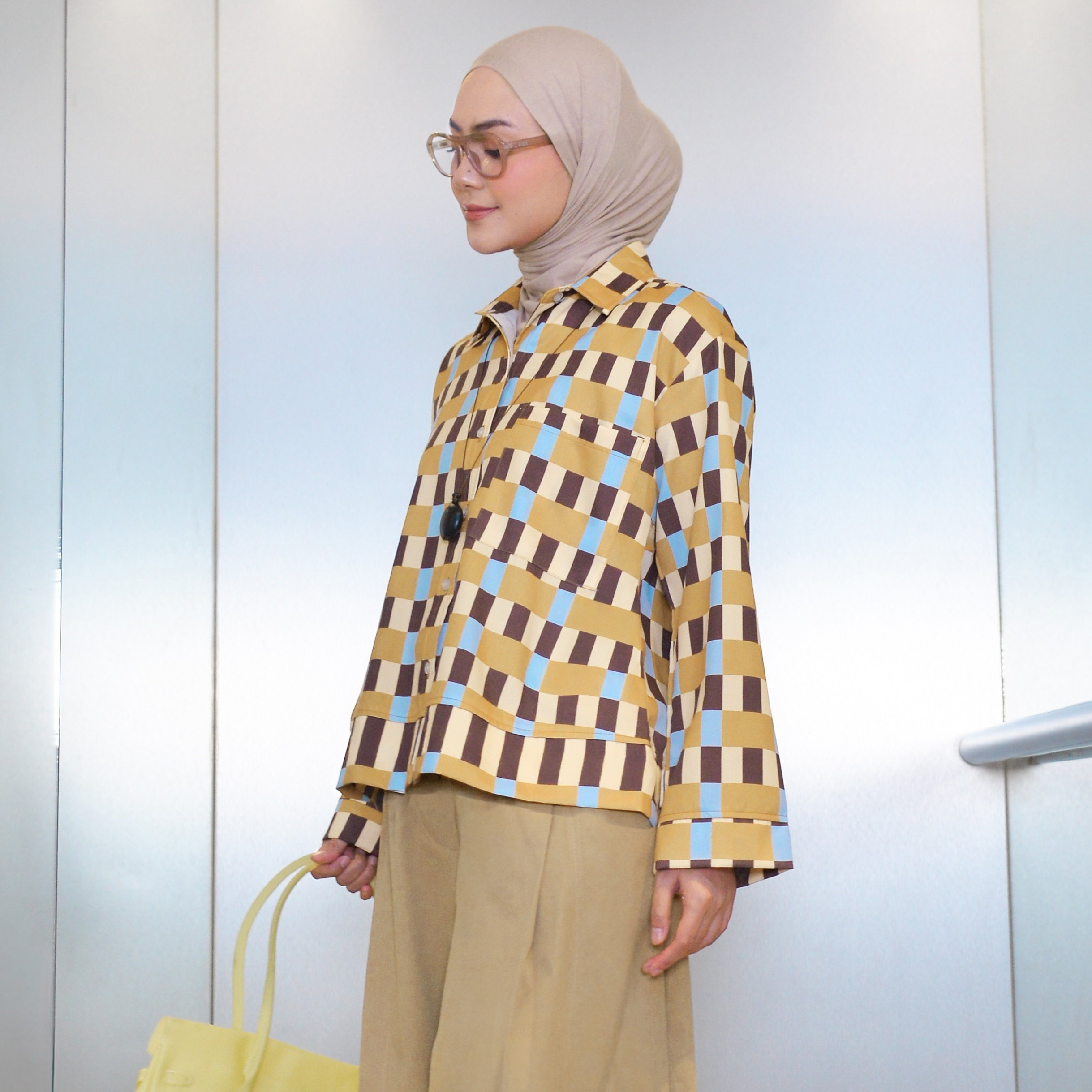 Boxy Printed Shirt Ginger