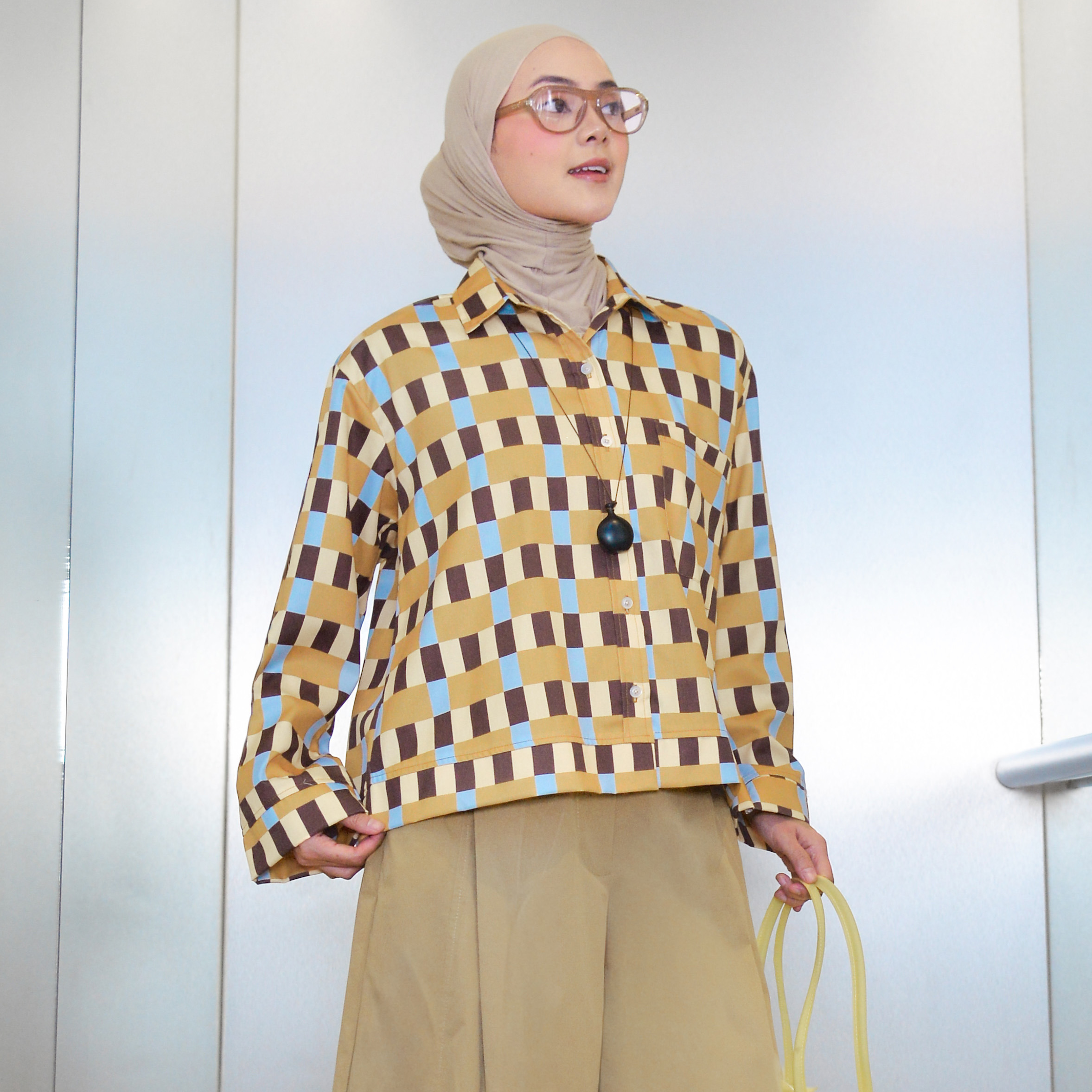 Boxy Printed Shirt Ginger