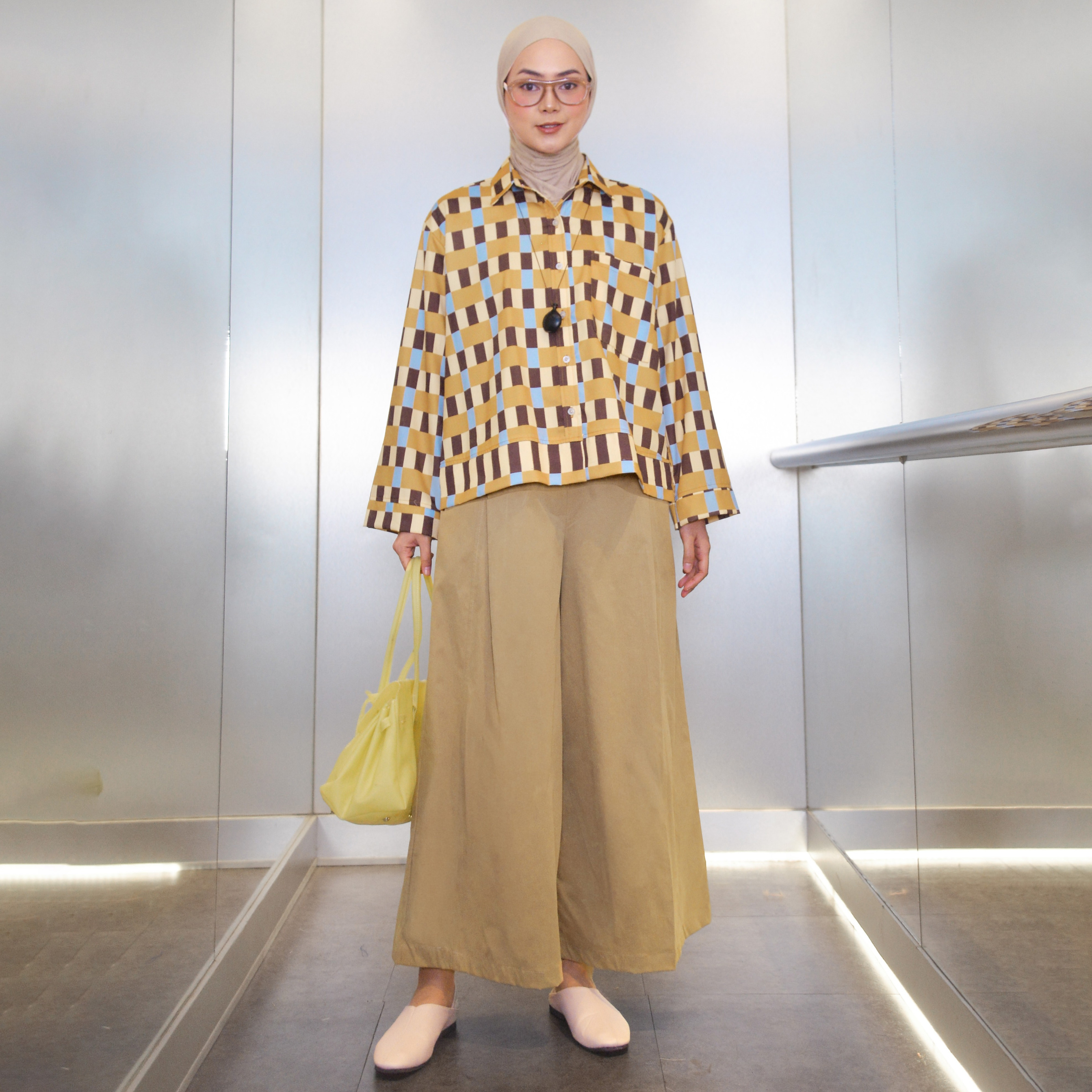 Boxy Printed Shirt Ginger