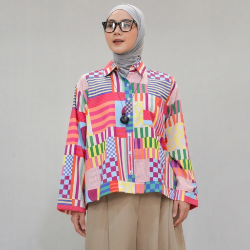 Boxy Printed Shirt Groovy