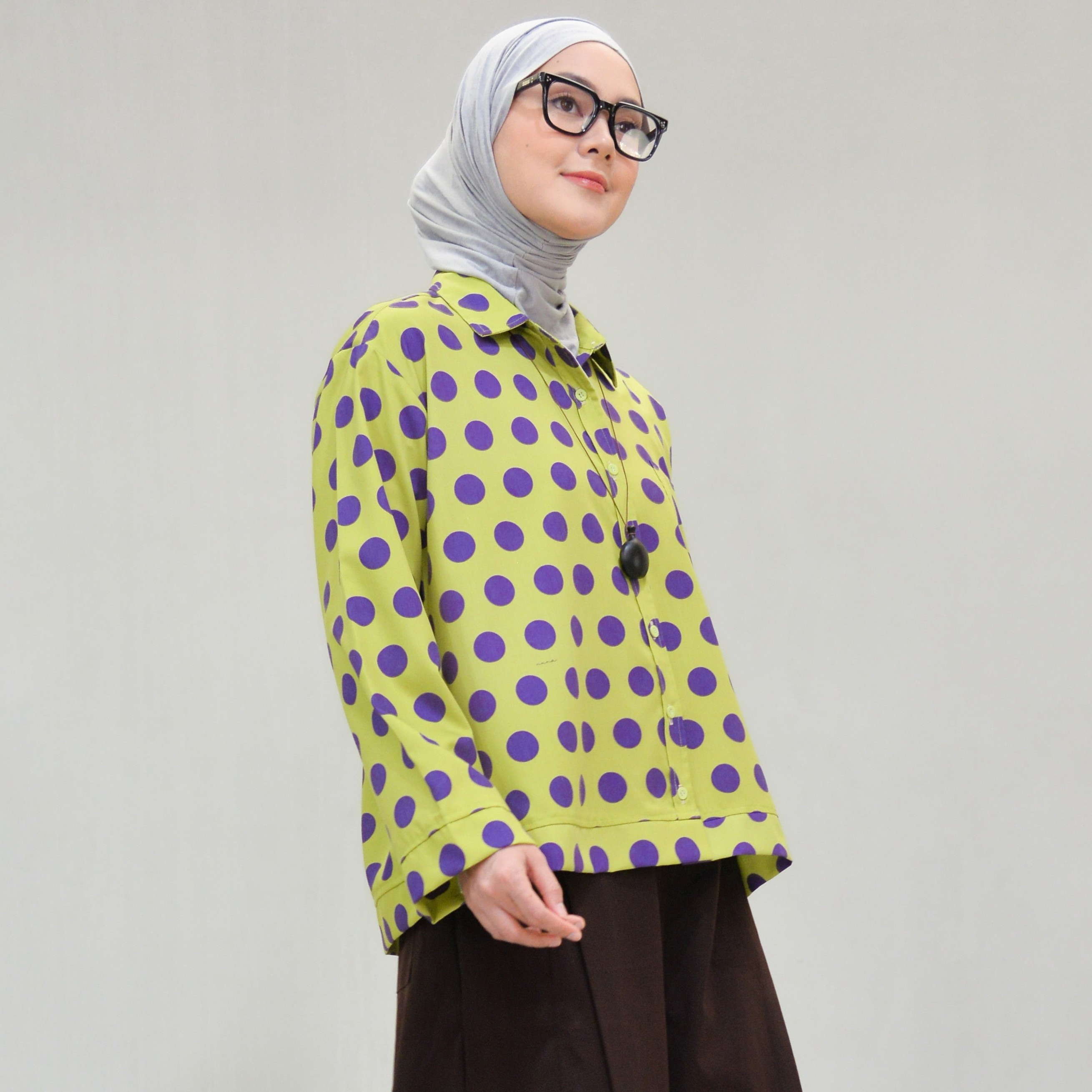 Boxy Printed Shirt PolkaLime