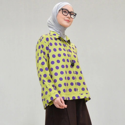 Boxy Printed Shirt PolkaLime (PO 7 HARI)