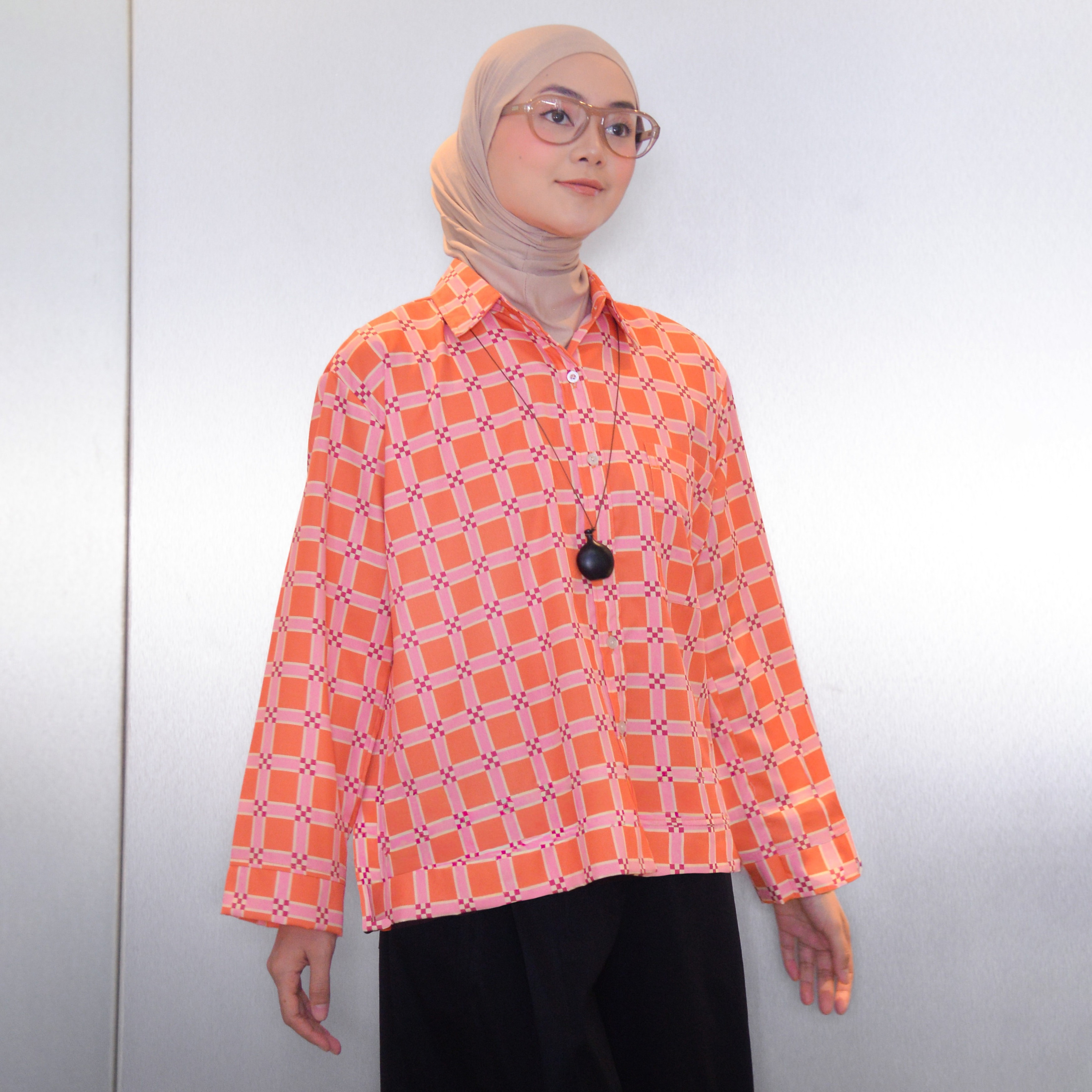Boxy Printed Shirt Sunkist