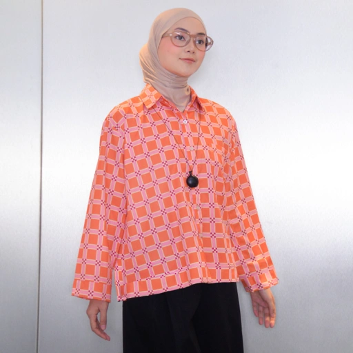 Boxy Printed Shirt Sunkist