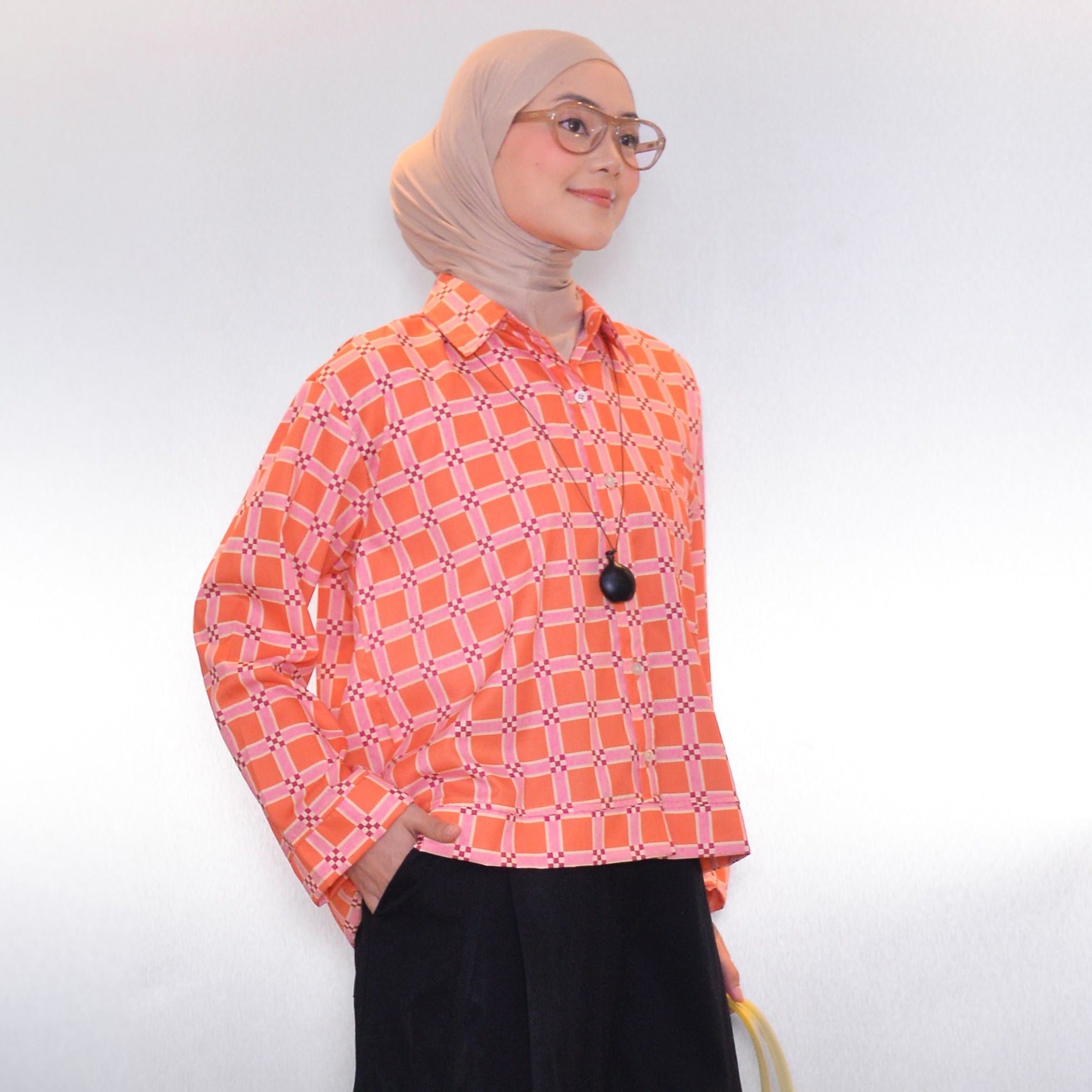 Boxy Printed Shirt Sunkist