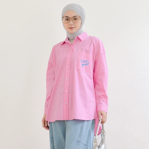 Image of Dhien Stripe Shirt Bubblegum