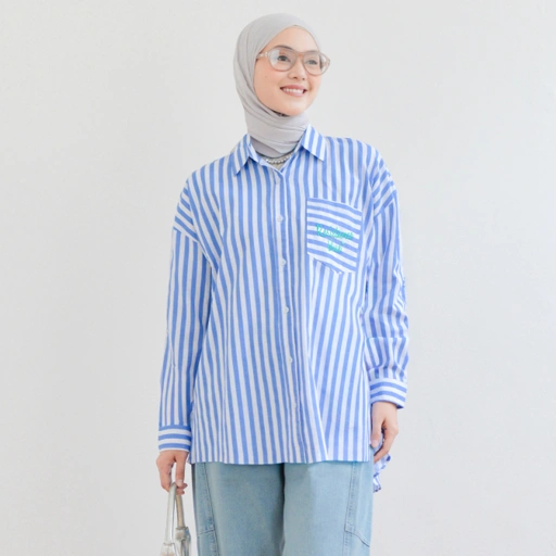 Image of Dhien Stripe Shirt StripeBlue