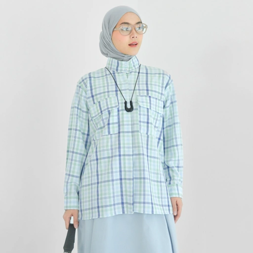 Image of Emma Plaid Shirt Mojito