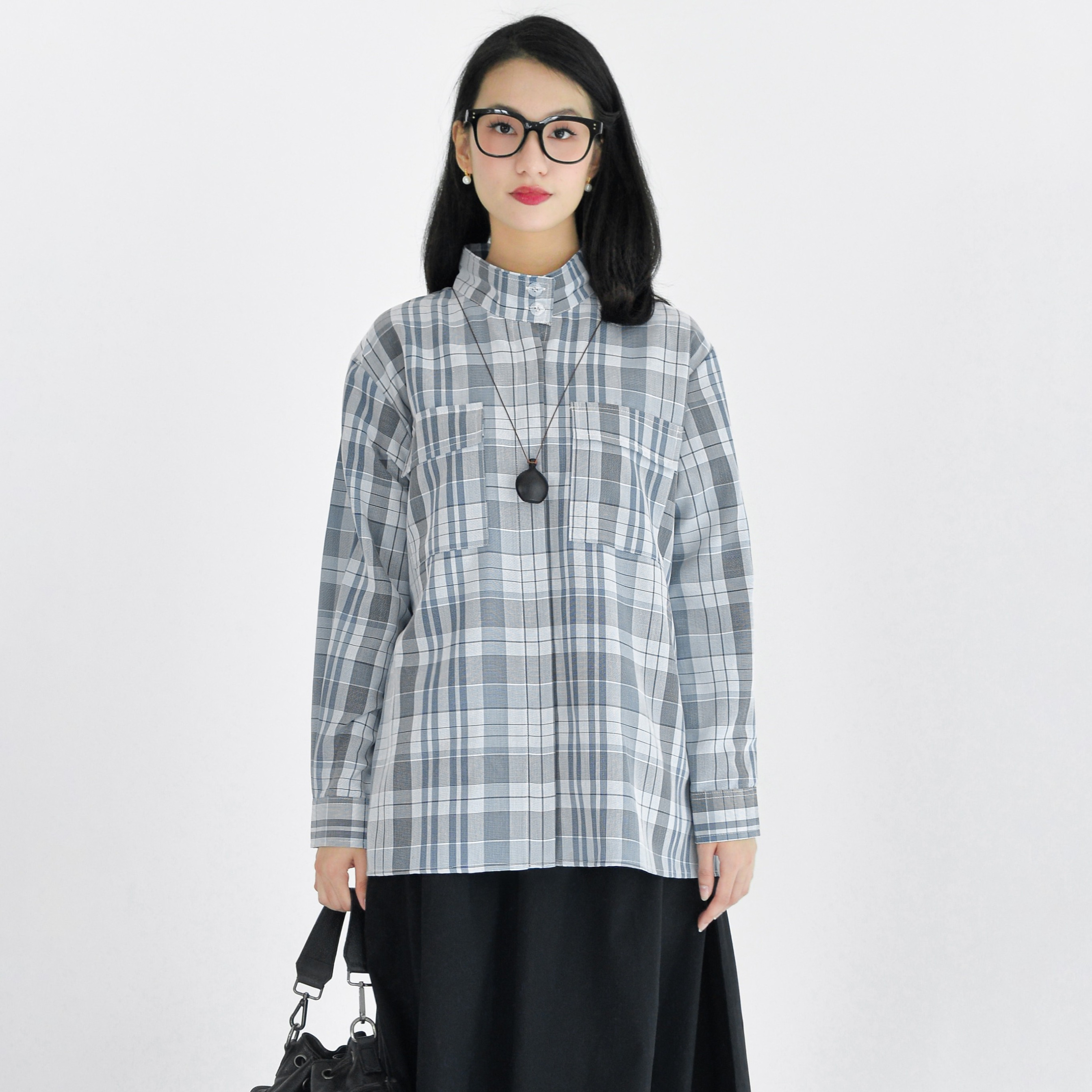 Emma Plaid Shirt OnyxBlack