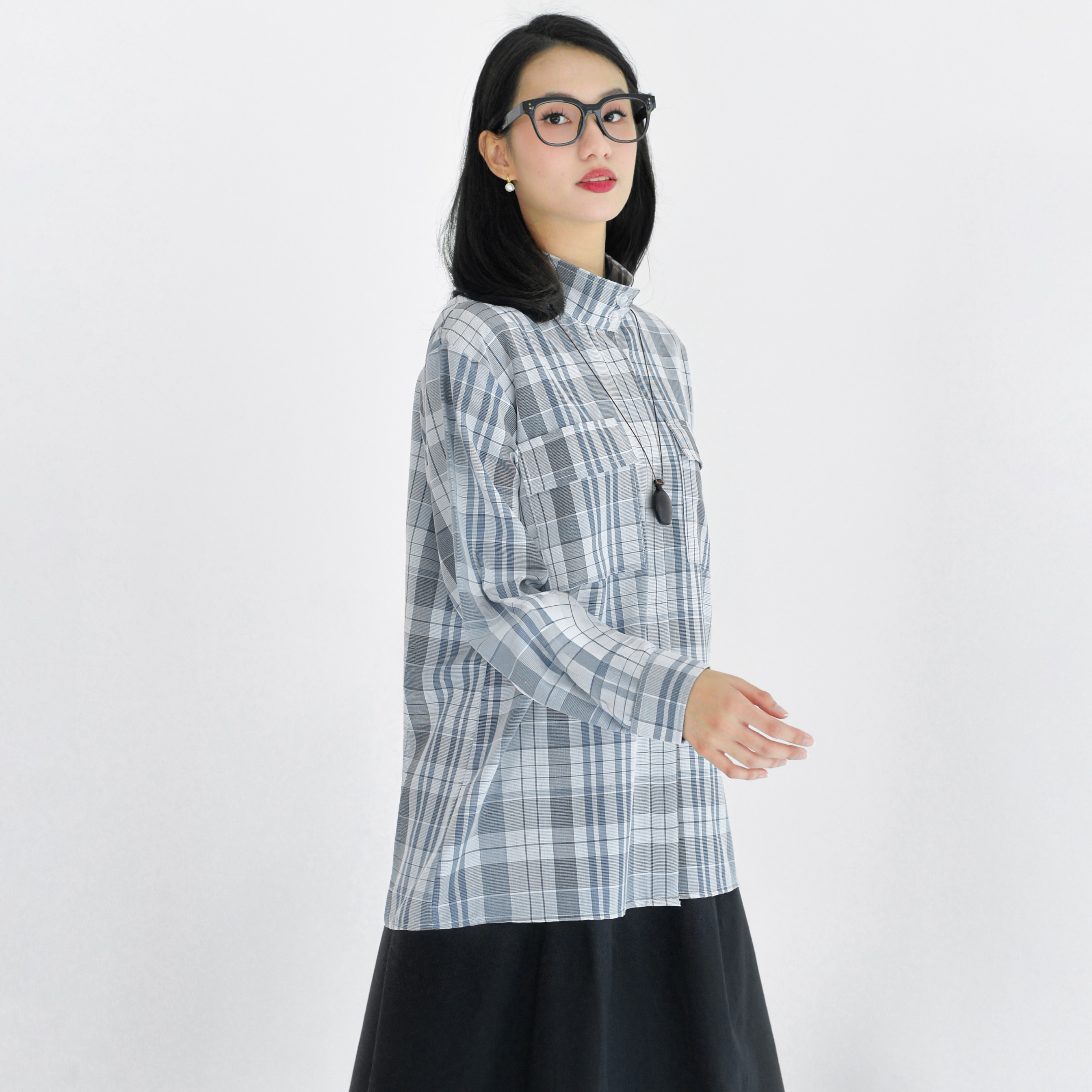 Emma Plaid Shirt OnyxBlack