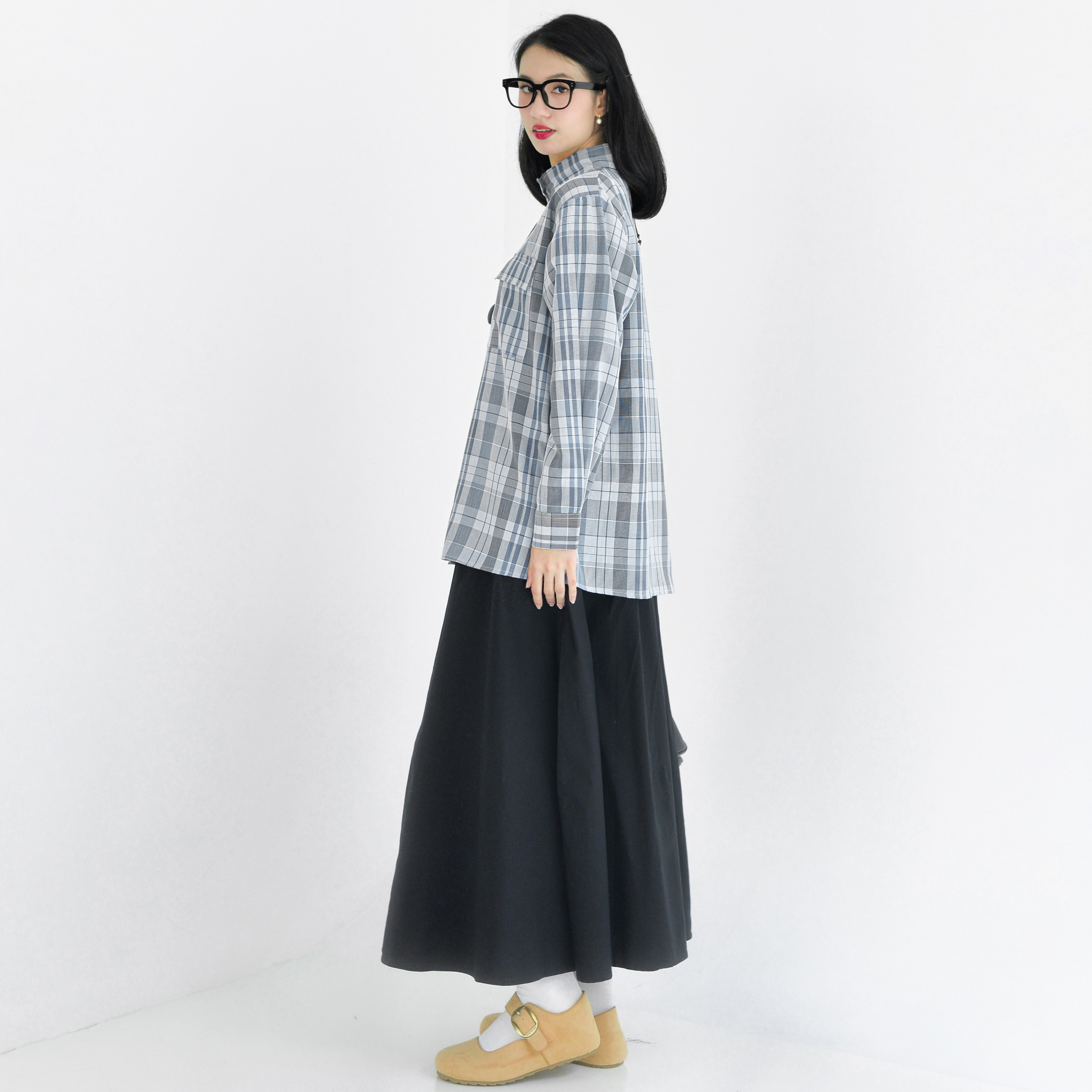 Emma Plaid Shirt OnyxBlack