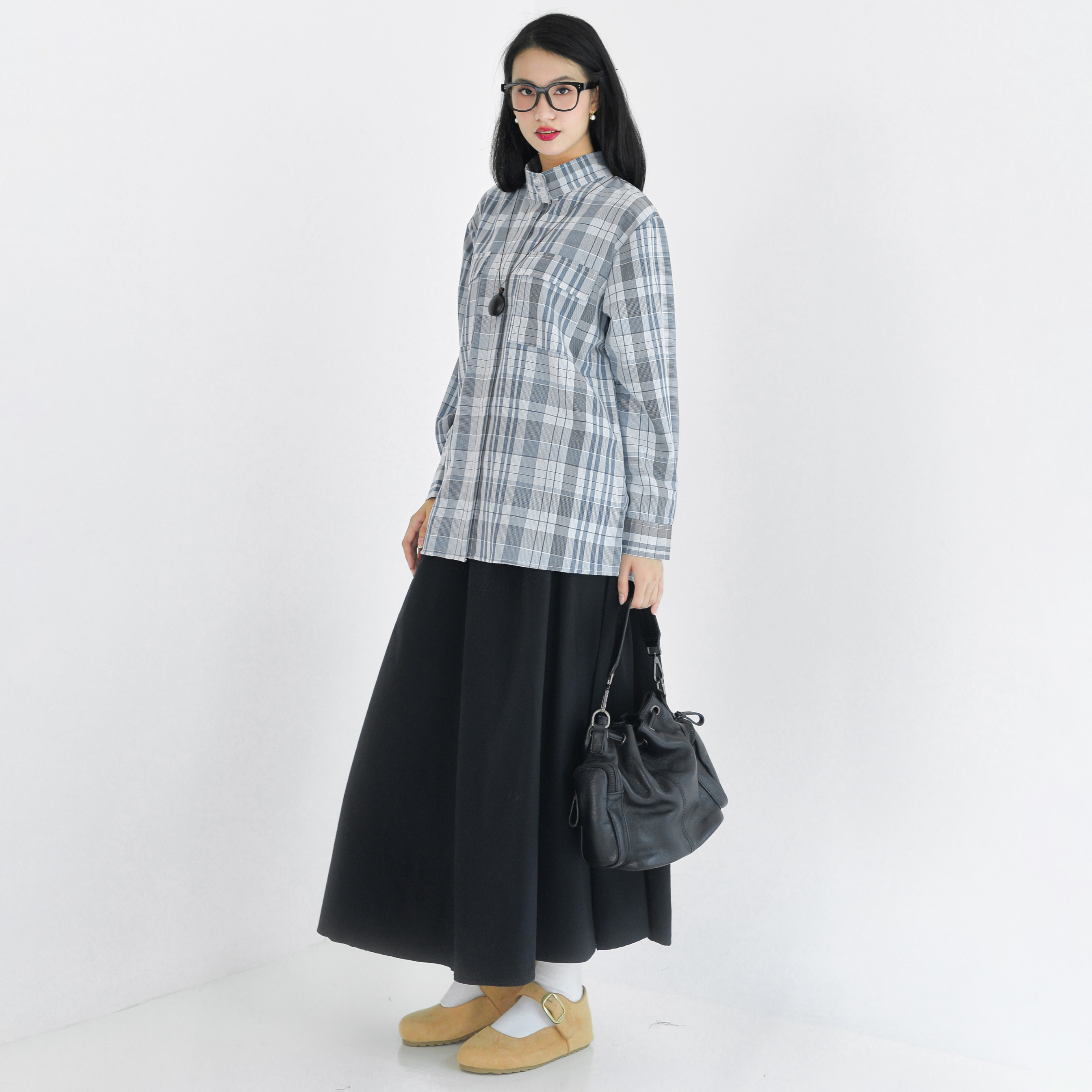 Emma Plaid Shirt OnyxBlack