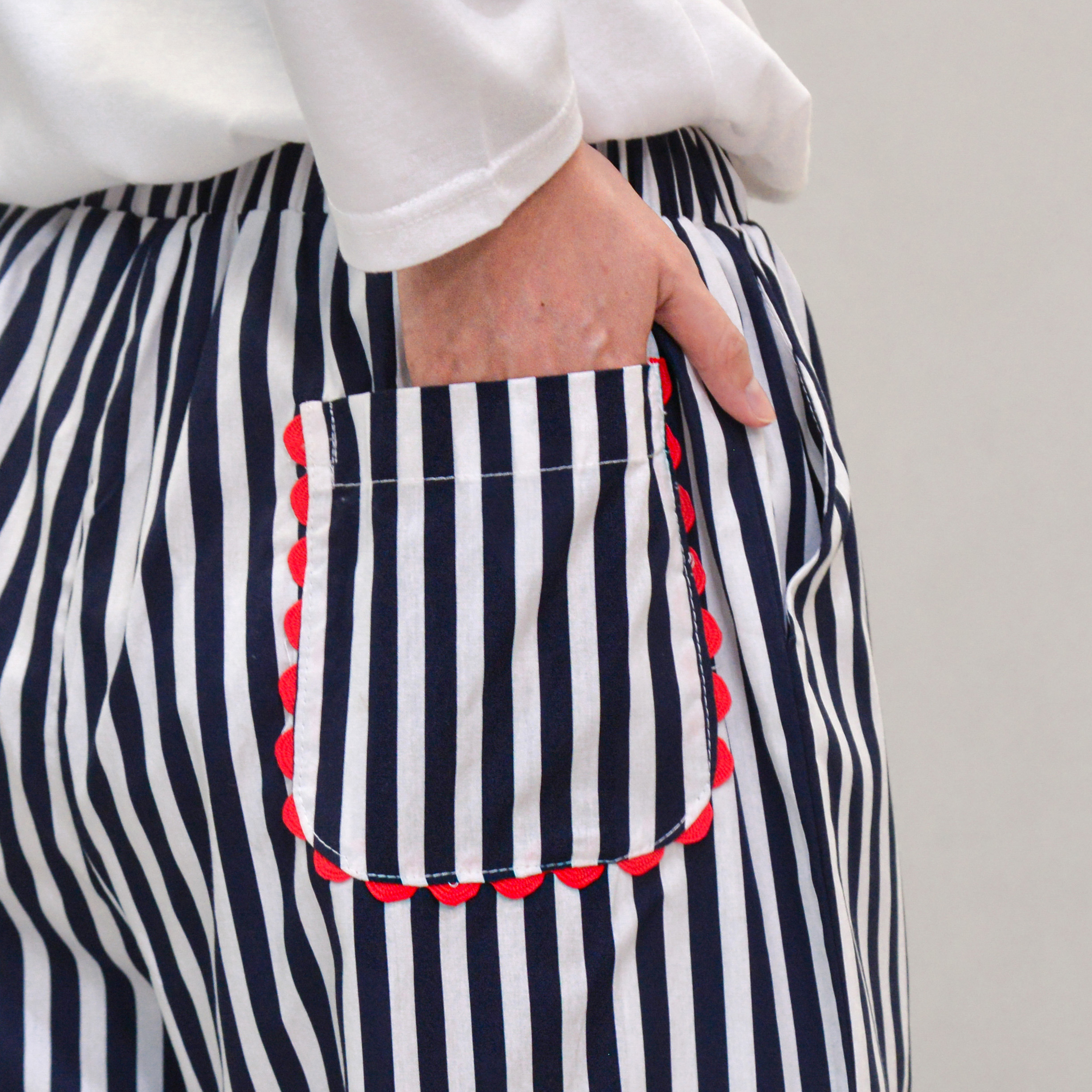 Enzy Stripe Pants BlueNavy