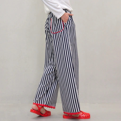 Enzy Stripe Pants BlueNavy