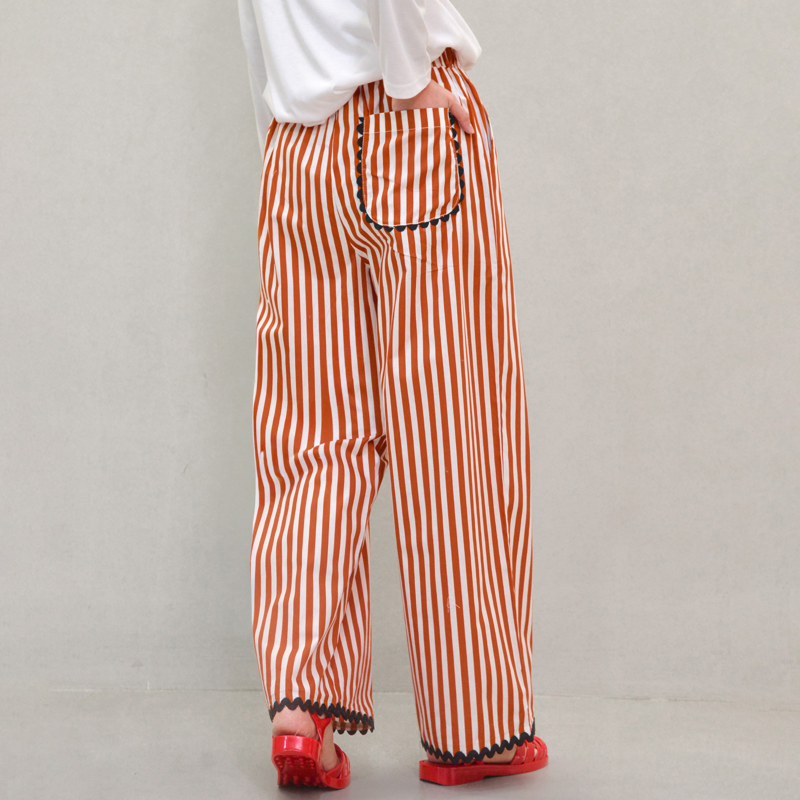 Enzy Stripe Pants Brick