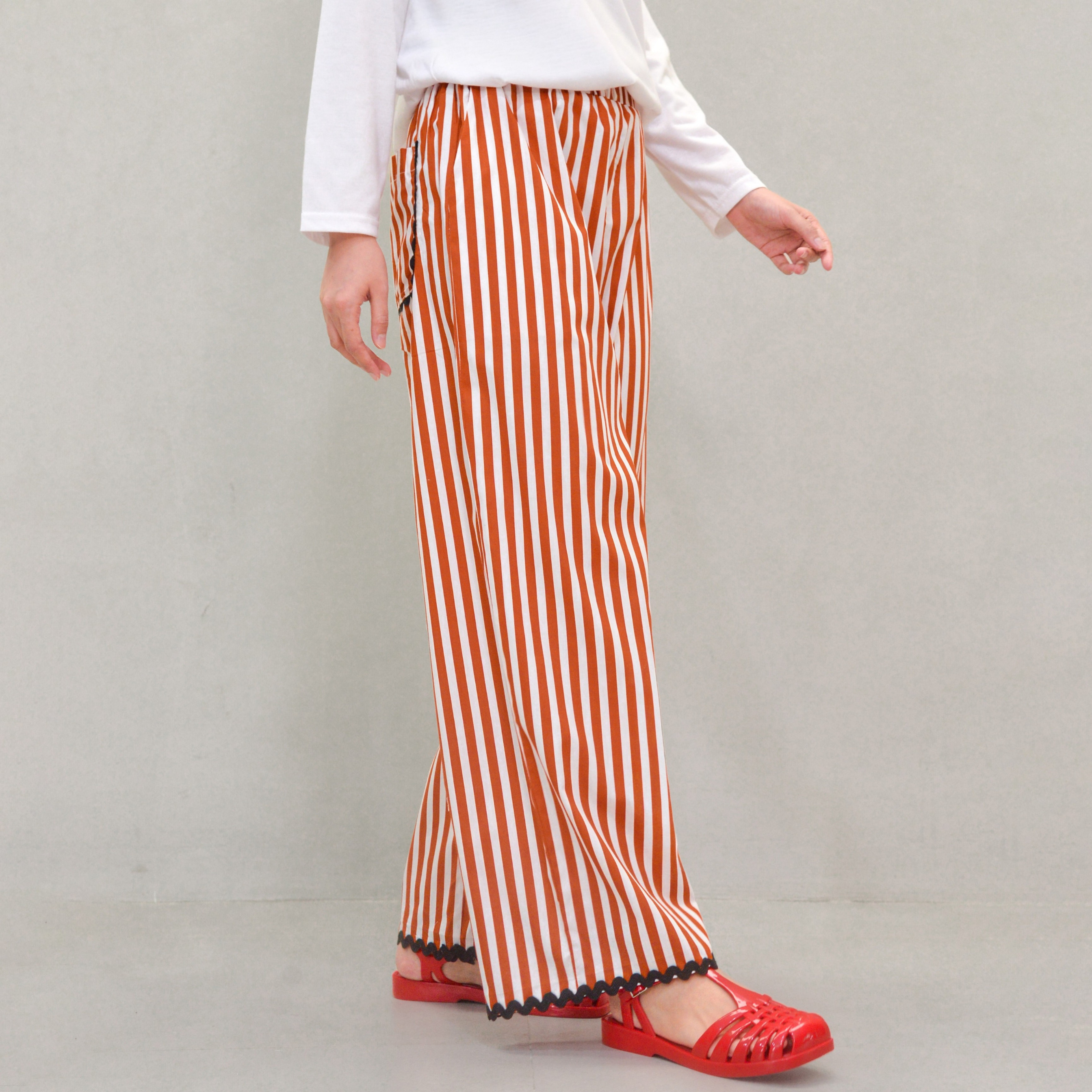 Enzy Stripe Pants Brick