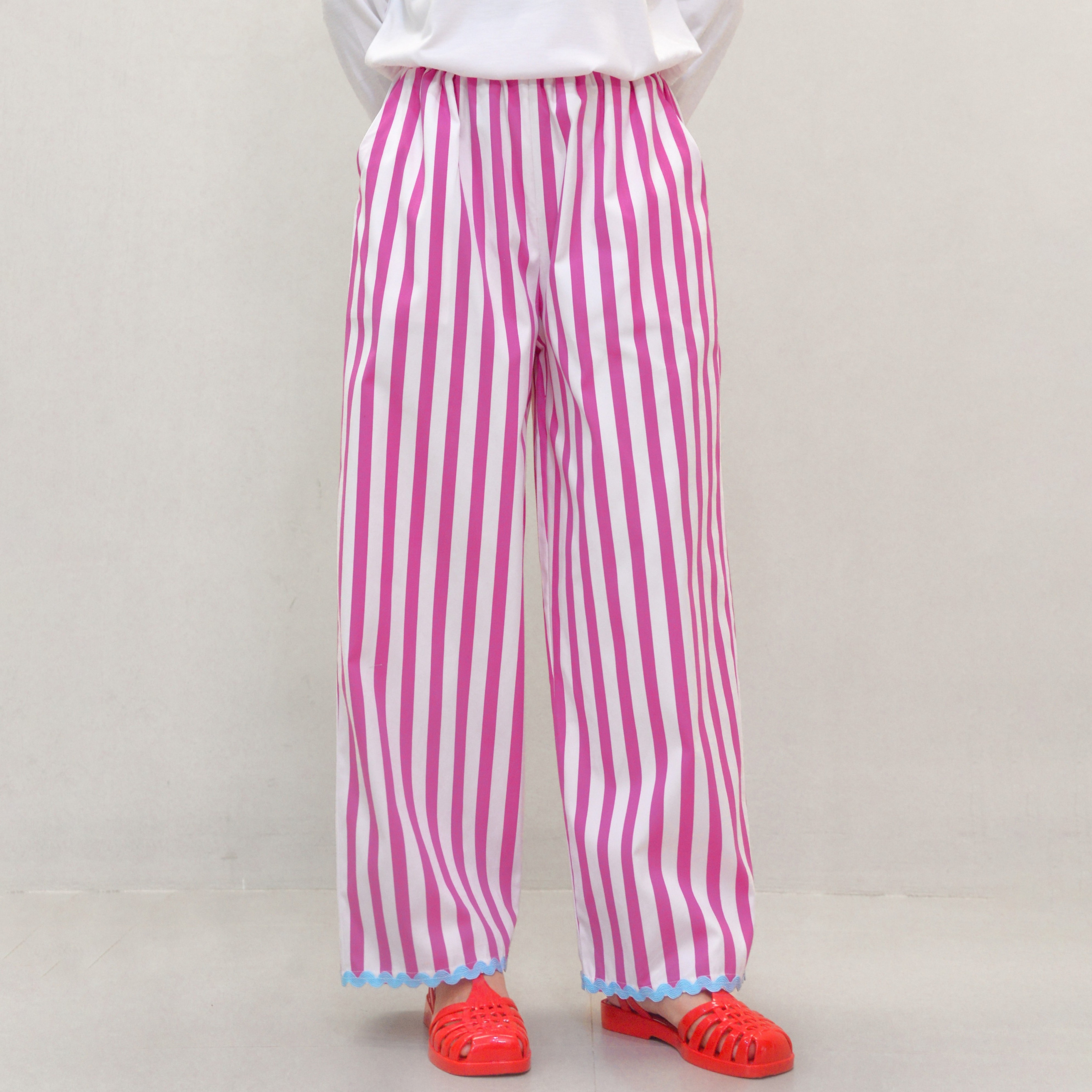 Enzy Stripe Pants Fuschia