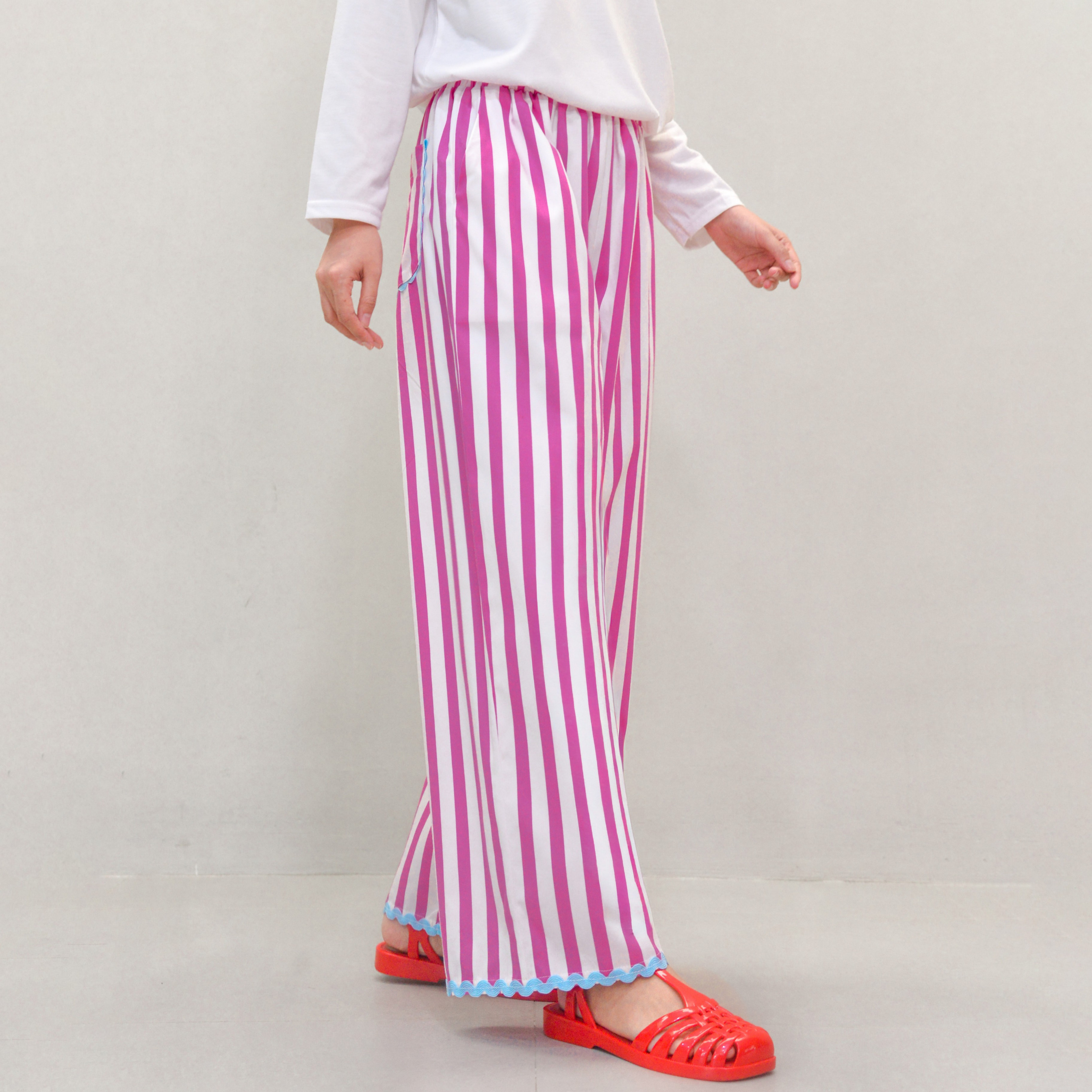 Enzy Stripe Pants Fuschia