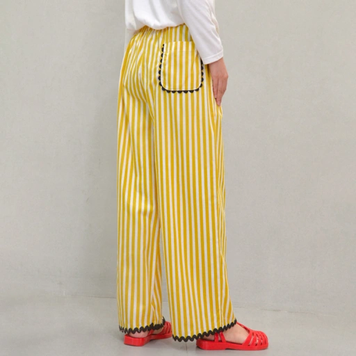 Enzy Stripe Pants Mustard
