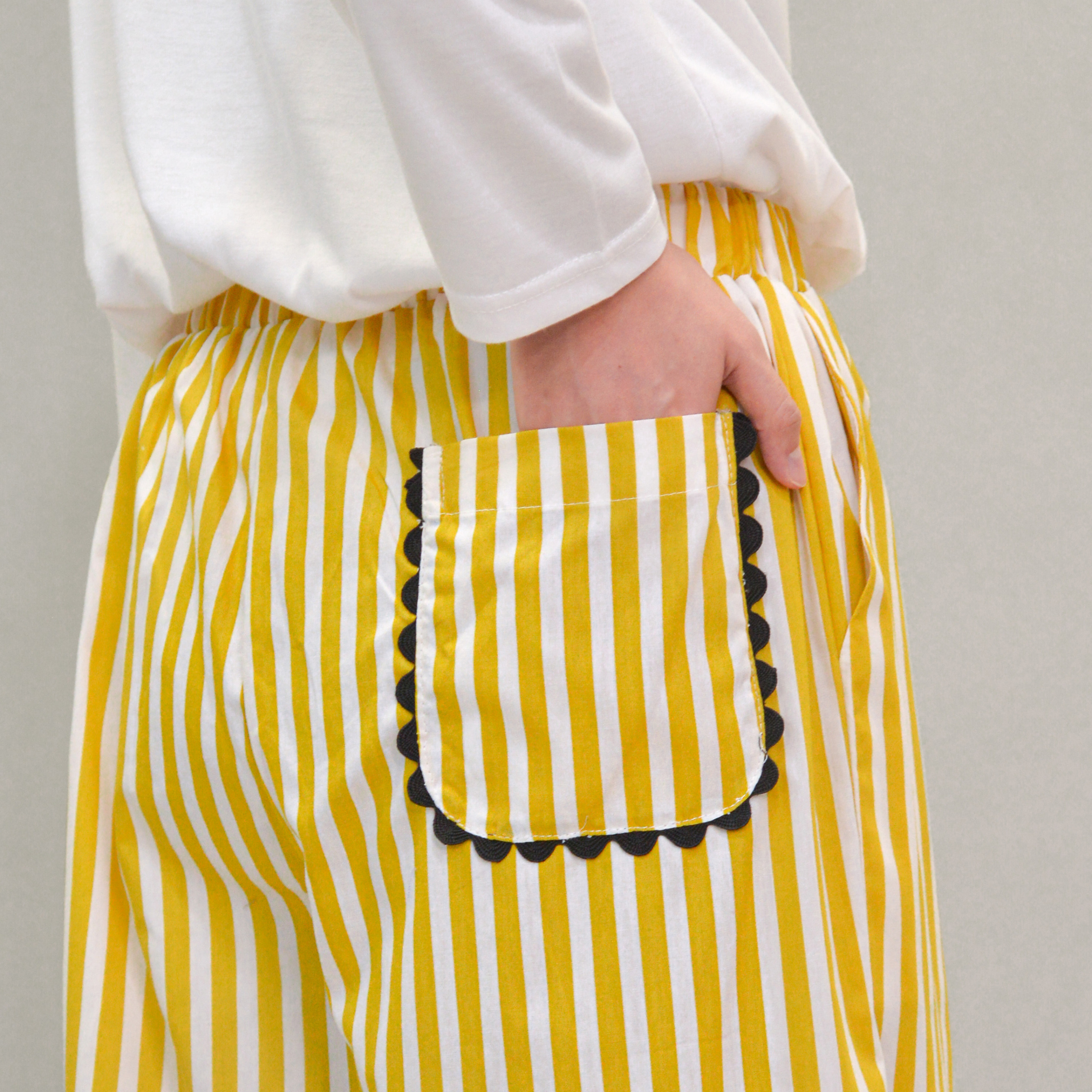 Enzy Stripe Pants Mustard