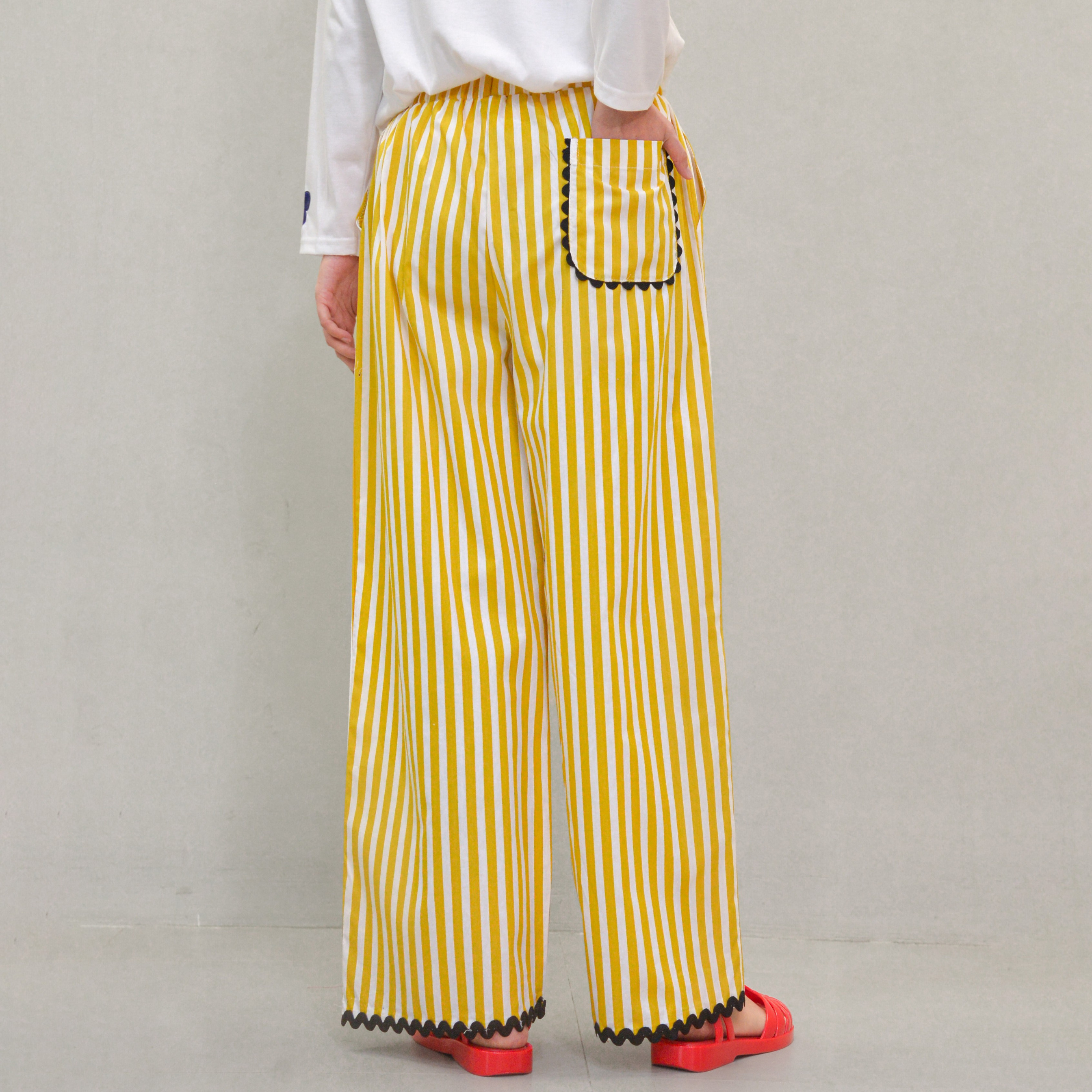 Enzy Stripe Pants Mustard