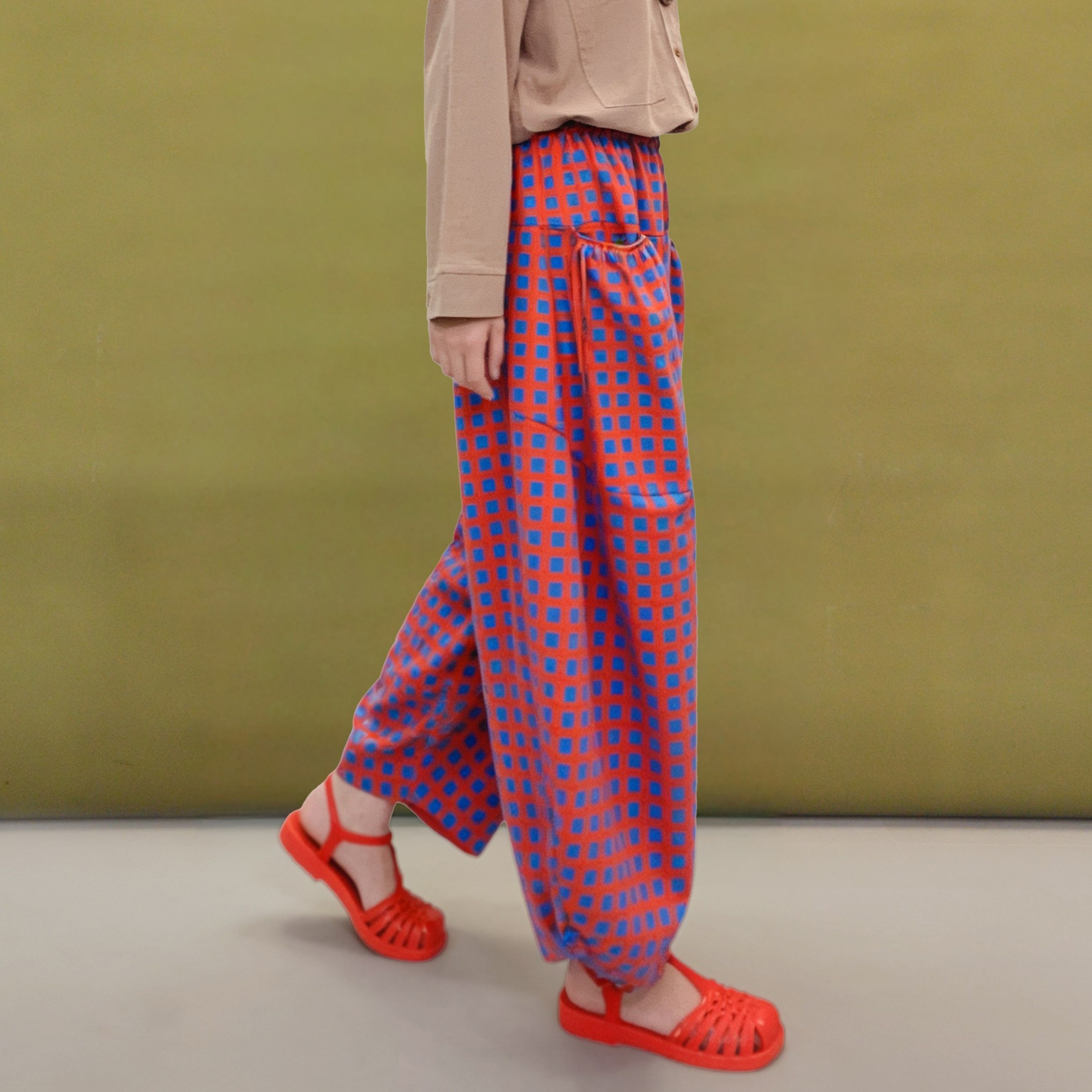 Hareem Printed Pants Grid