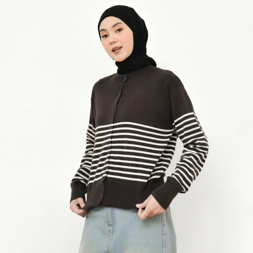 Image of Mika Stripe Knit Brown