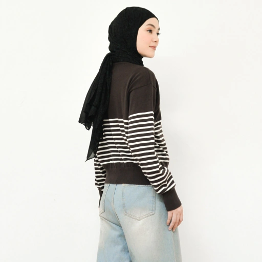 Image of Mika Stripe Knit Brown