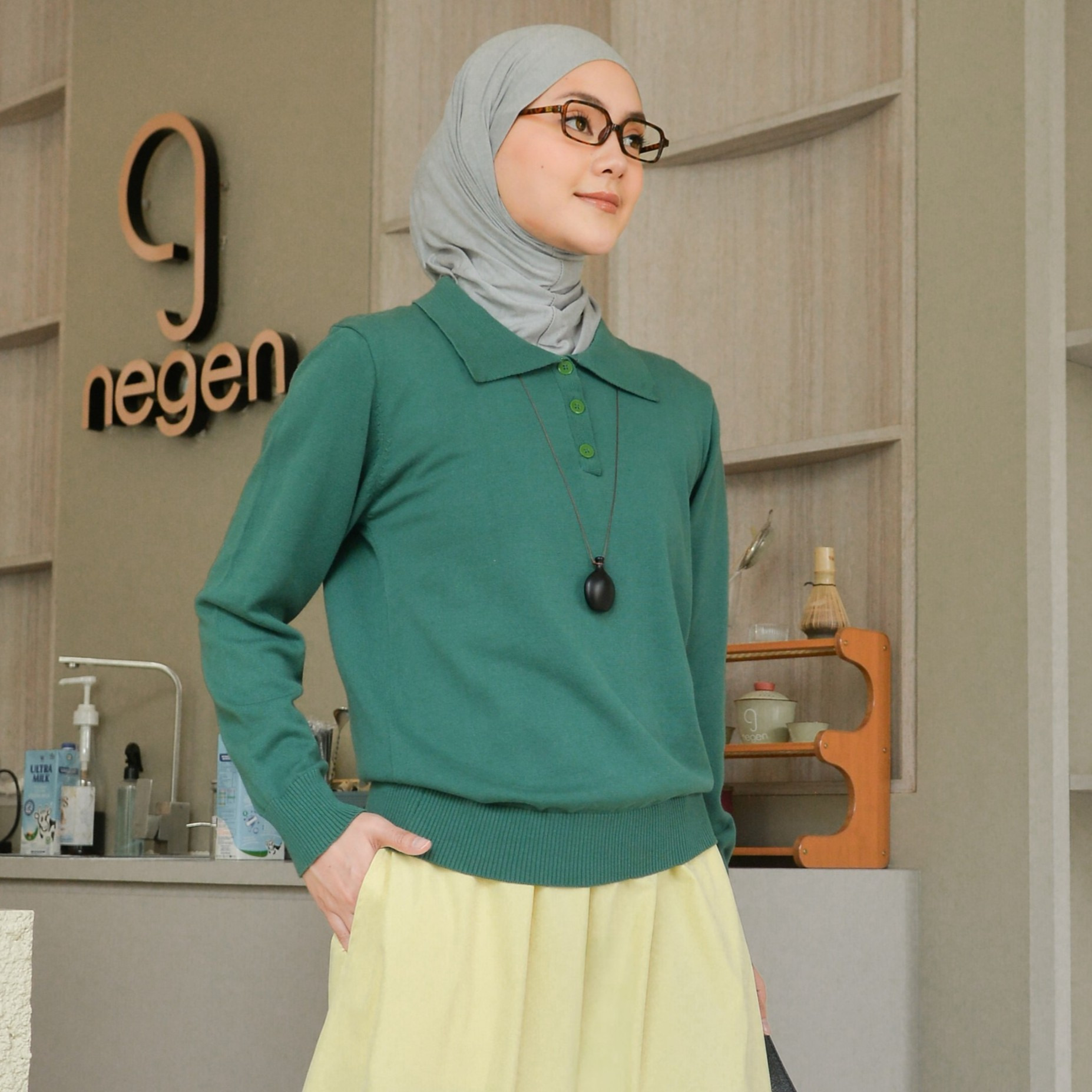 Leya Knit PosyGreen