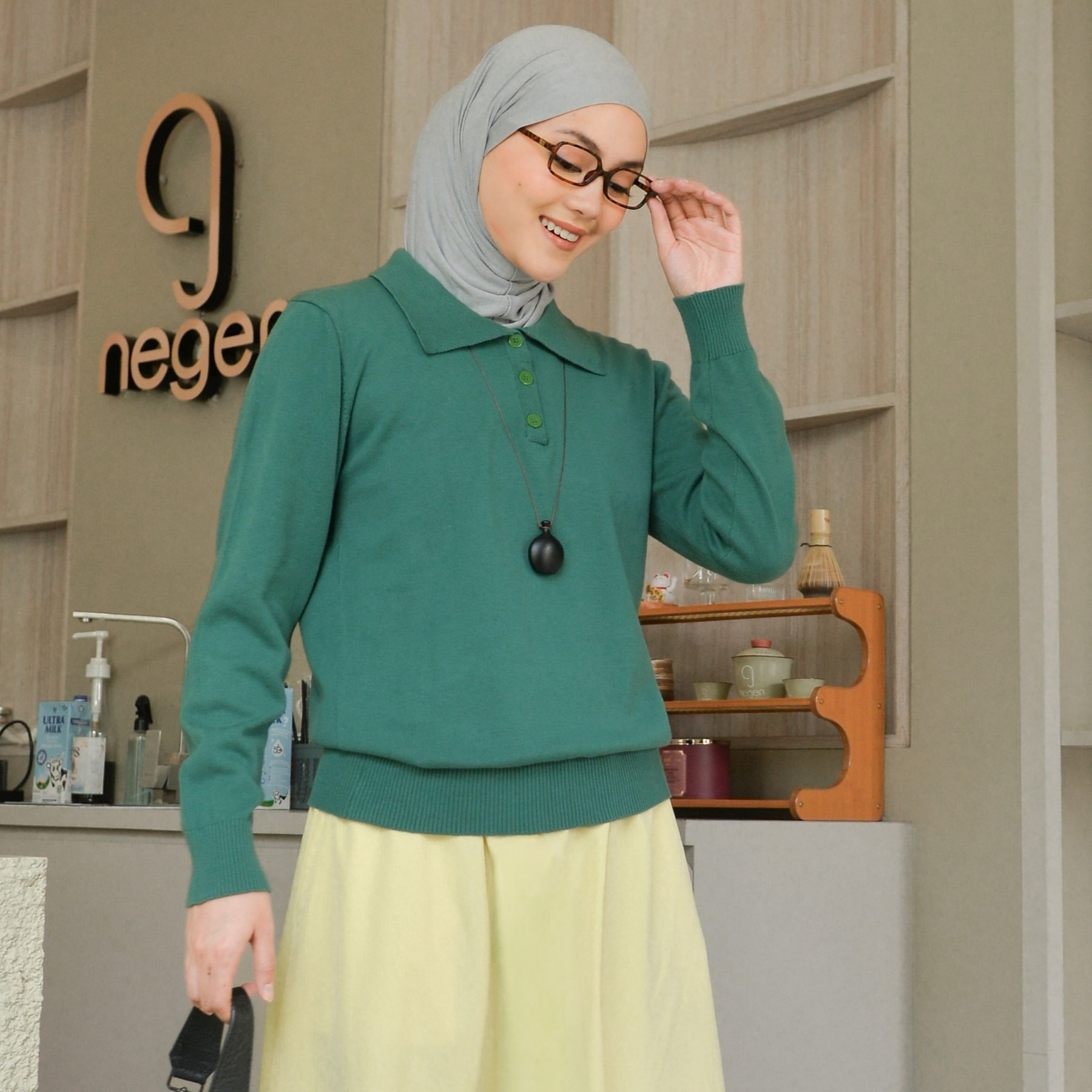 Leya Knit PosyGreen