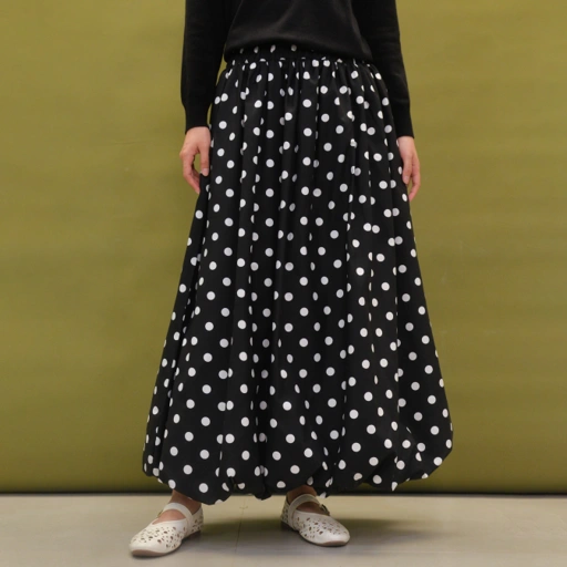 Polka Balloon Skirt TintBlack