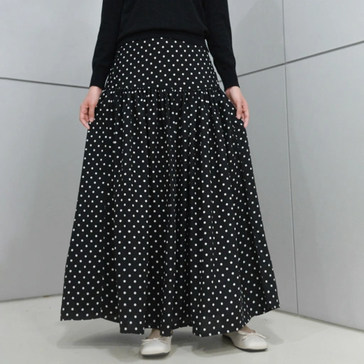 Image of Polka Skirt Black