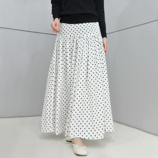 Image of Polka Skirt White