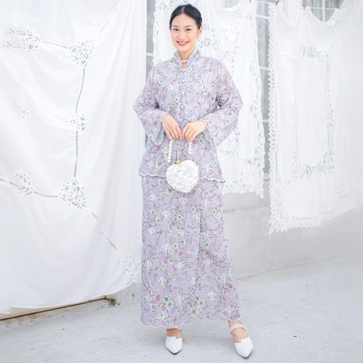 Image of Qiana Set Floral Lilac