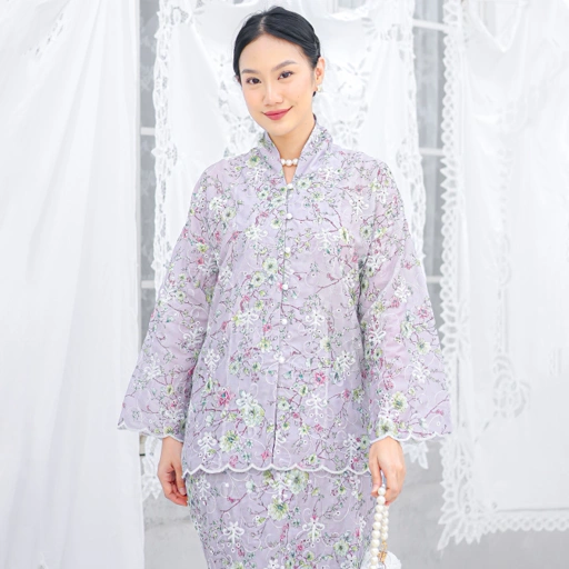 Image of Qiana Set Floral Lilac