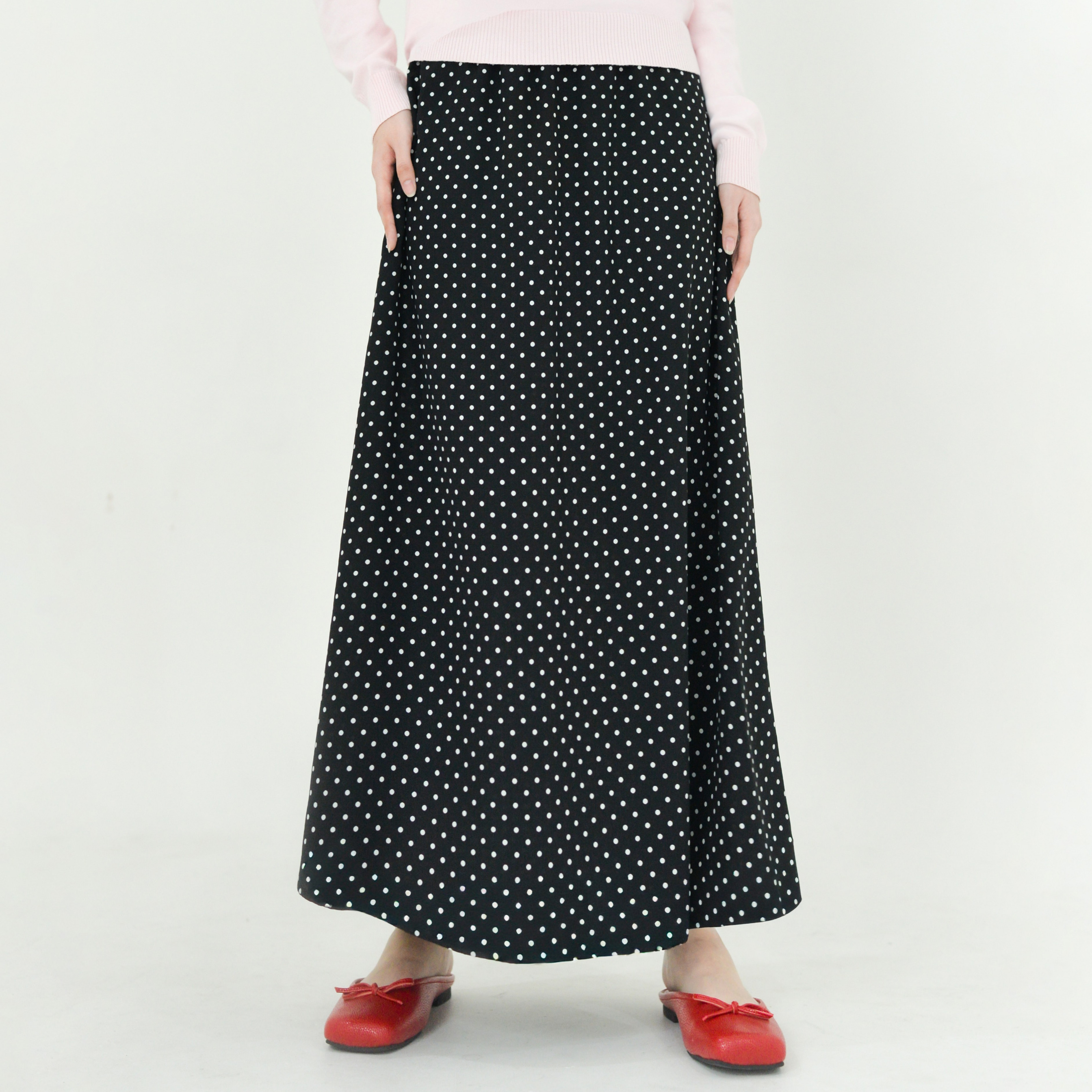 Slip Skirt PolkaBlack