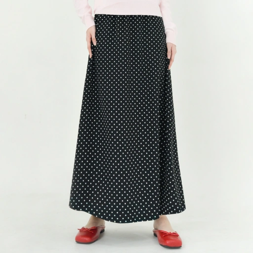 Image of Slip Skirt PolkaBlack