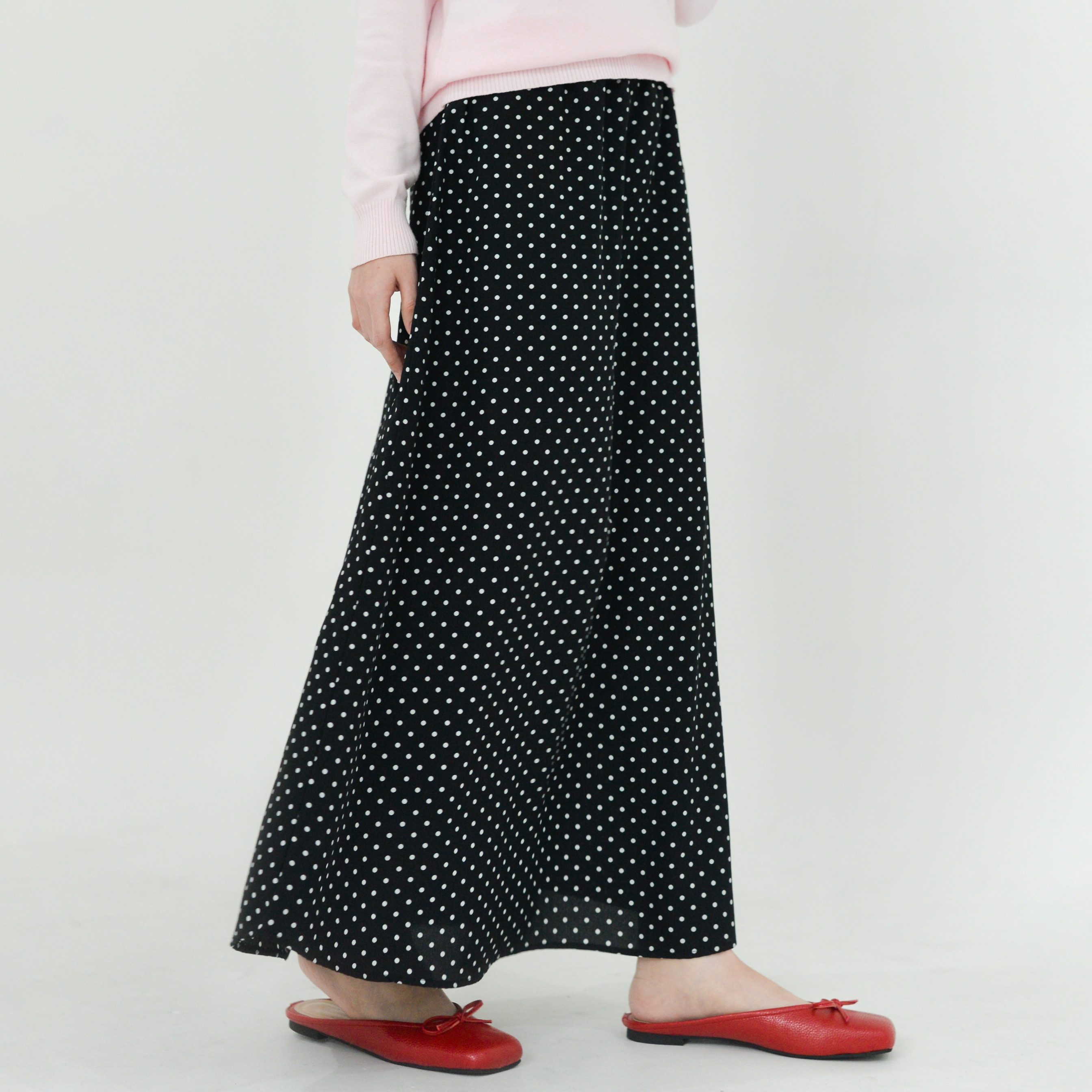 Slip Skirt PolkaBlack