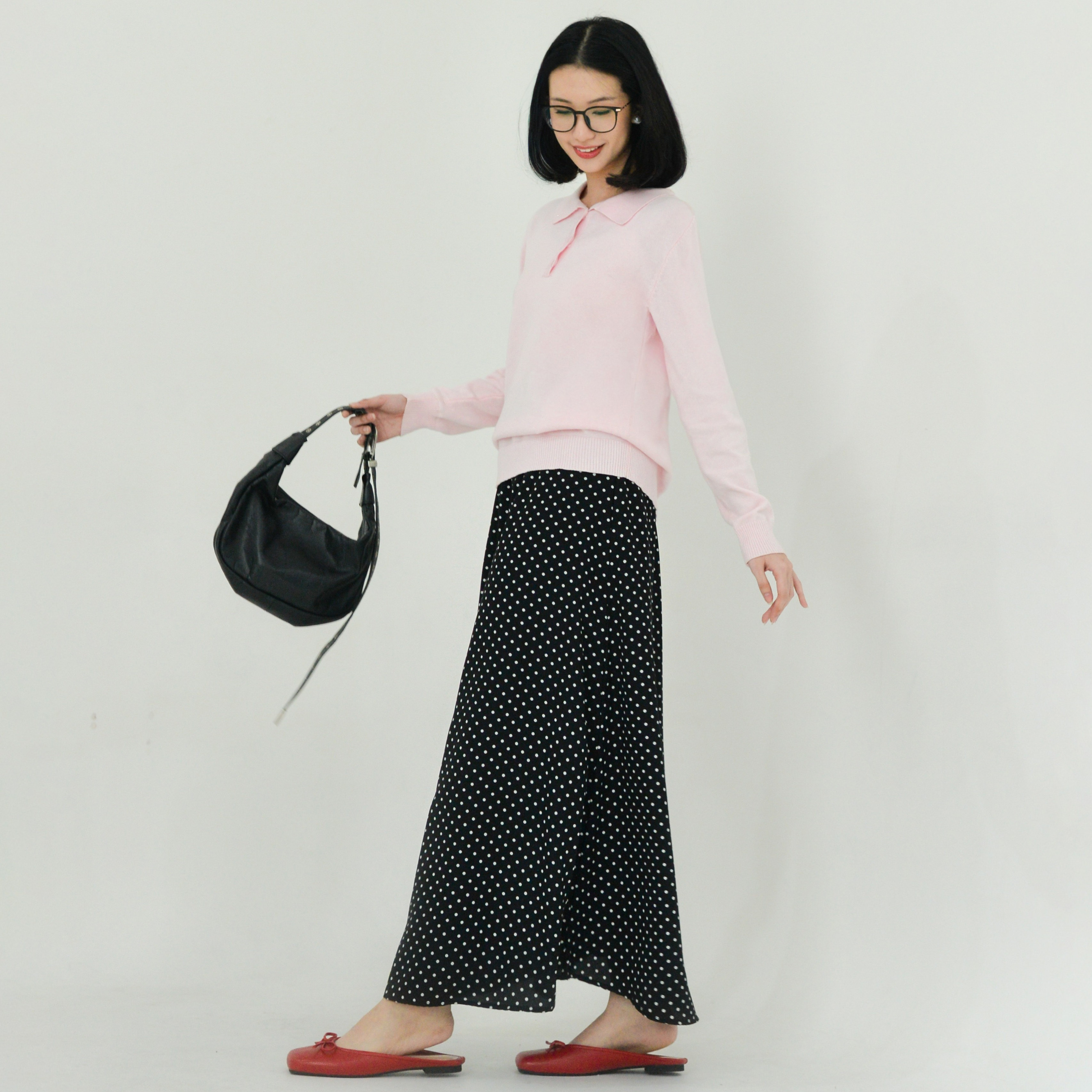Slip Skirt PolkaBlack