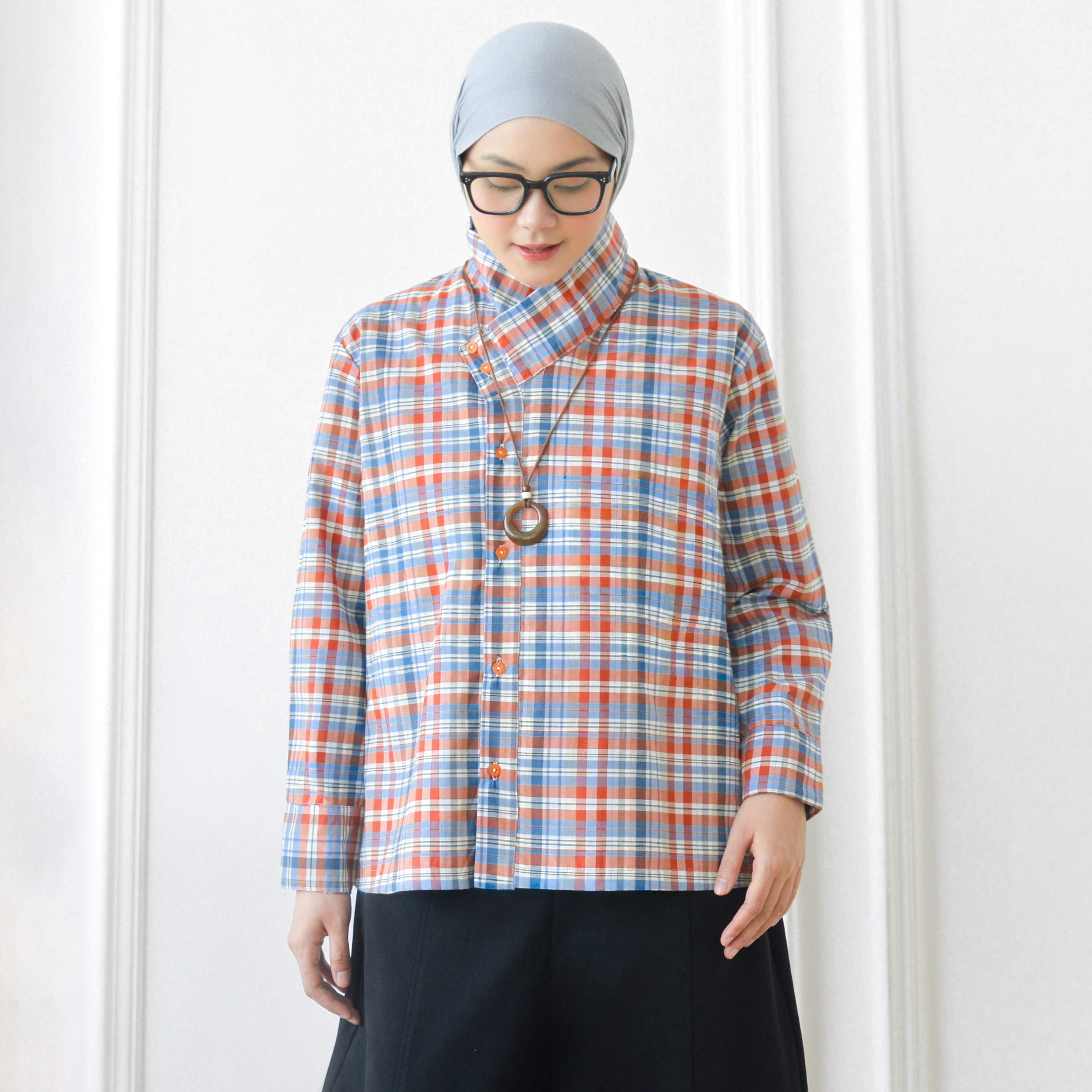 Zee Plaid Shirt Coral